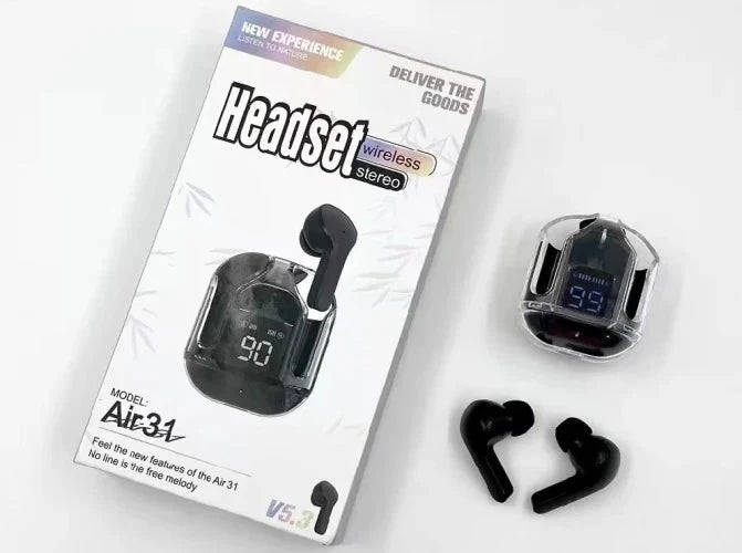 Air 31 Wireless Earbuds – Bluetooth 5.3, Noise Cancellation, Long Battery + Free Case True Wireless Stereo (TWS) Earbuds JUTT ACCESSORY TRADER 